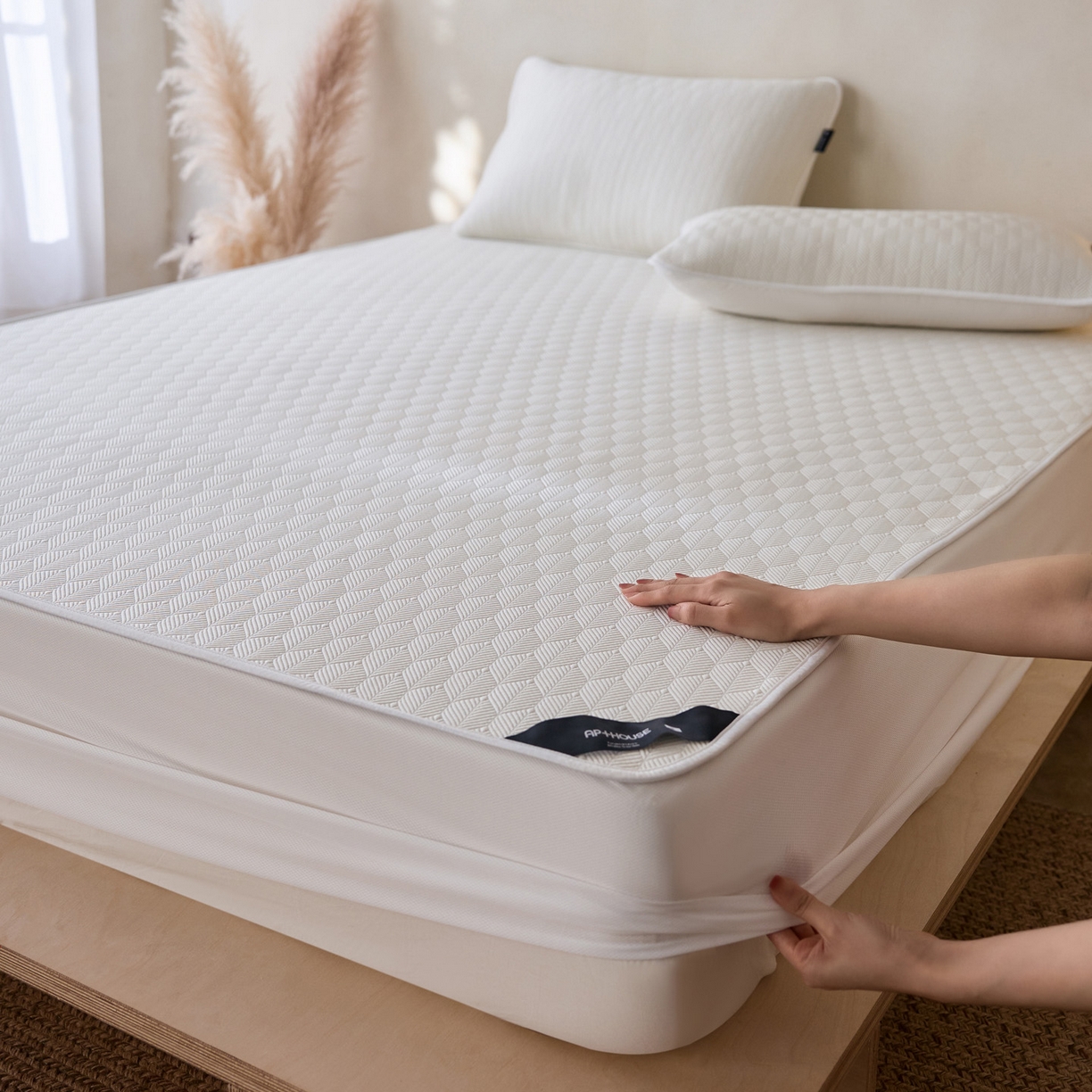 91家纺网 家纺一手货源 找家纺 三味舒屋 2026新款冰格系列提花冷感豆豆软席凉席席子 冰格雪白