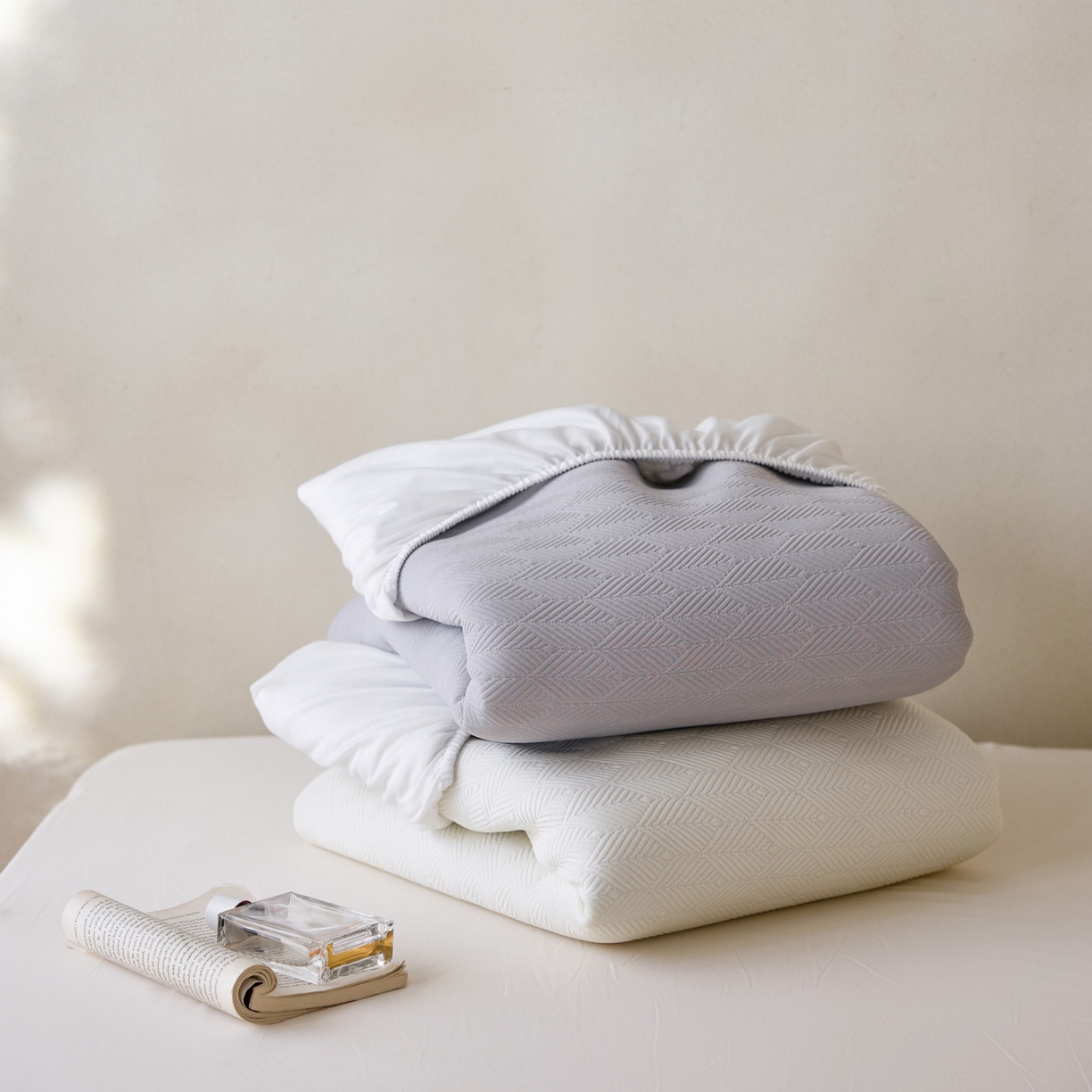 三味舒屋 2026新款冰格系列提花冷感豆豆软席凉席席子 组合图仅做展示不可下单