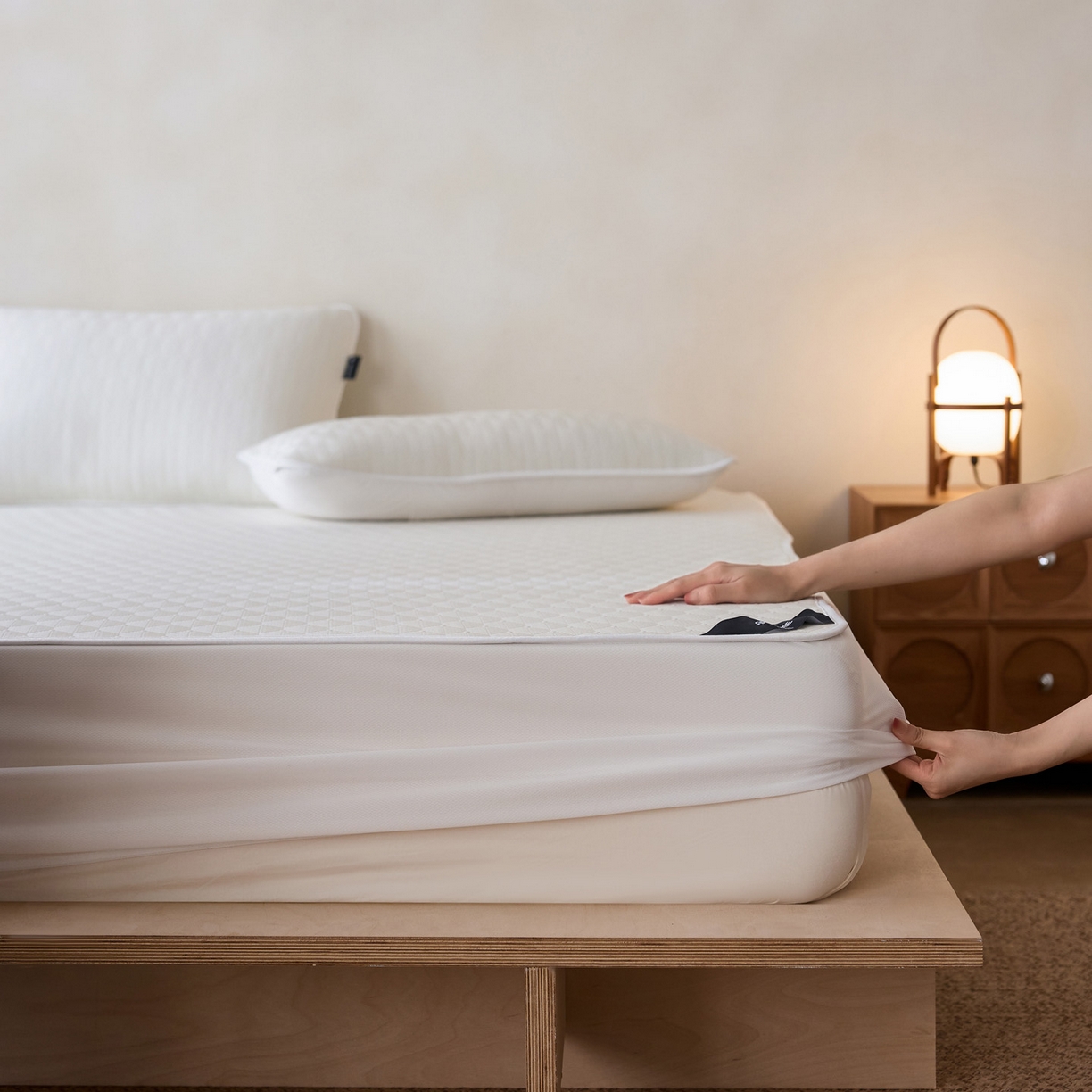 91家纺网 家纺一手货源 找家纺 三味舒屋 2026新款冰格系列提花冷感豆豆软席凉席席子 冰格雪白