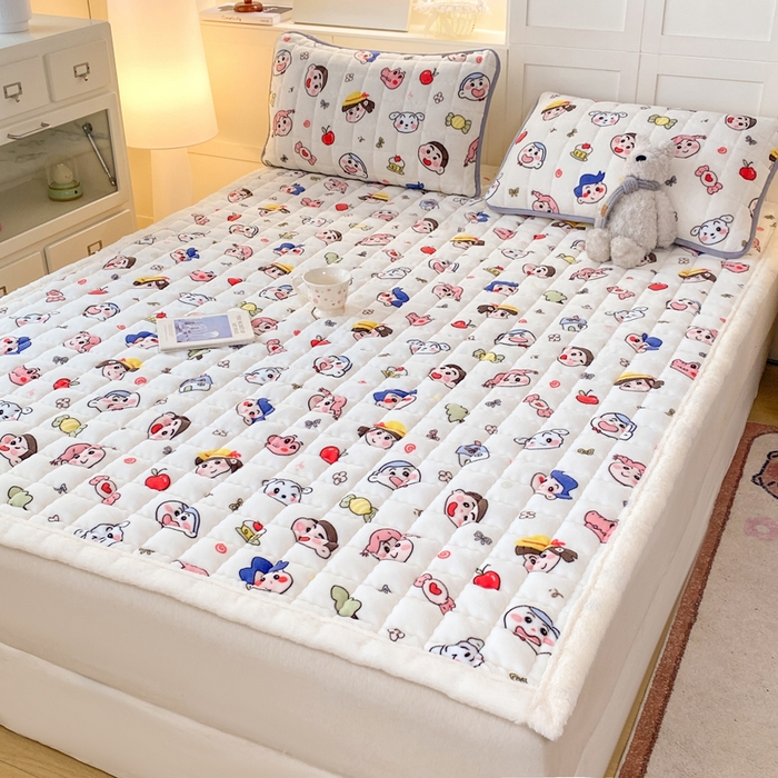 91家纺网 家纺一手货源 找家纺 欧妮家纺 2025新款A类牛奶绒床垫床褥子软垫 暖绒-小小新