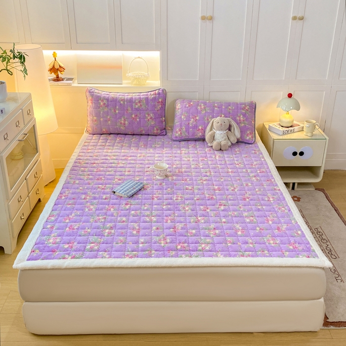 91家纺网 家纺一手货源 找家纺 欧妮家纺 2025新款A类牛奶绒床垫床褥子软垫 暖绒-罗兰雨