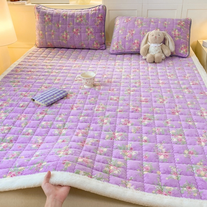 91家纺网 家纺一手货源 找家纺 欧妮家纺 2025新款A类牛奶绒床垫床褥子软垫 暖绒-罗兰雨