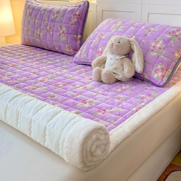 91家纺网 家纺一手货源 找家纺 欧妮家纺 2025新款A类牛奶绒床垫床褥子软垫 暖绒-罗兰雨