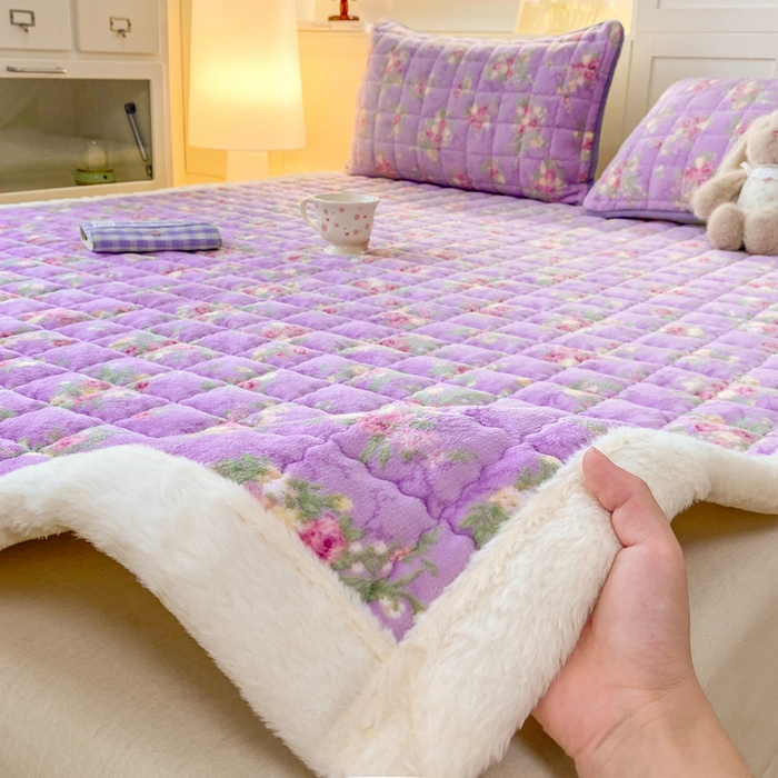 91家纺网 家纺一手货源 找家纺 欧妮家纺 2025新款A类牛奶绒床垫床褥子软垫 暖绒-罗兰雨