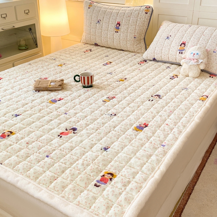 91家纺网 家纺一手货源 找家纺 欧妮家纺 2025新款A类牛奶绒床垫床褥子软垫 暖绒-温柔痕迹