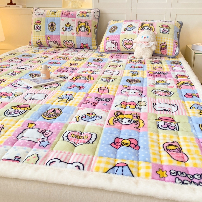 欧妮家纺 2025新款A类牛奶绒床垫床褥子软垫 暖绒-少女心