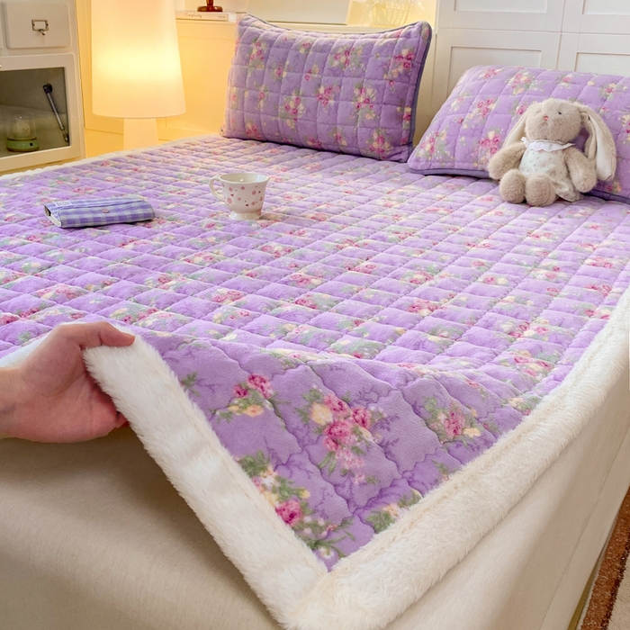 91家纺网 家纺一手货源 找家纺 欧妮家纺 2025新款A类牛奶绒床垫床褥子软垫 暖绒-罗兰雨