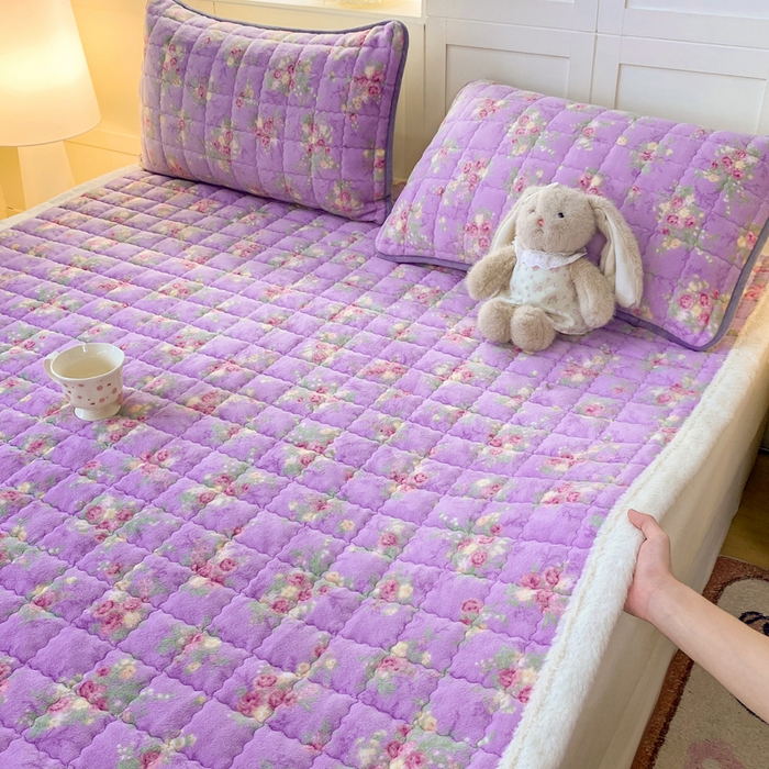91家纺网 家纺一手货源 找家纺 欧妮家纺 2025新款A类牛奶绒床垫床褥子软垫 暖绒-罗兰雨