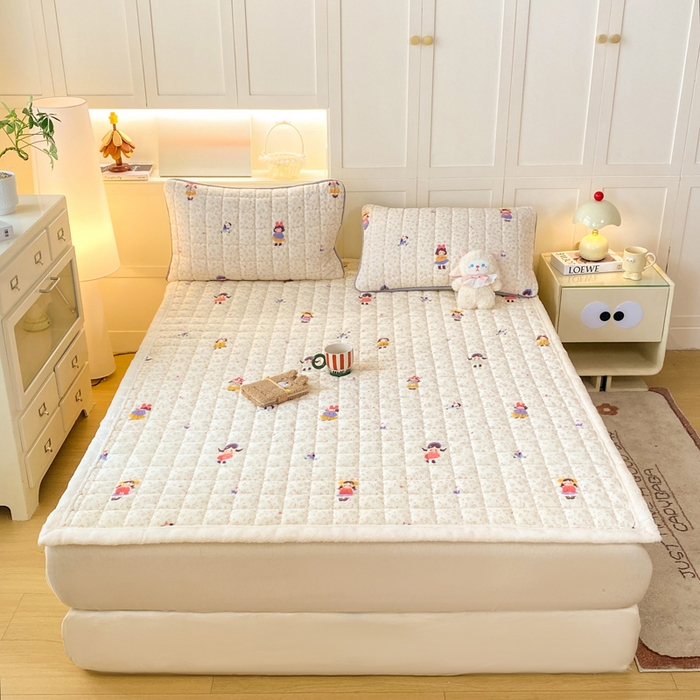 91家纺网 家纺一手货源 找家纺 欧妮家纺 2025新款A类牛奶绒床垫床褥子软垫 暖绒-温柔痕迹