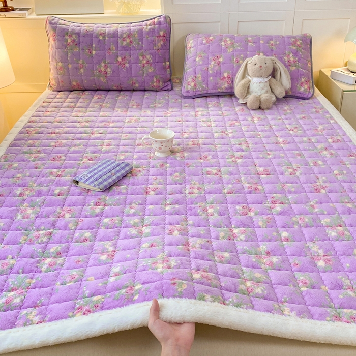 91家纺网 家纺一手货源 找家纺 欧妮家纺 2025新款A类牛奶绒床垫床褥子软垫 暖绒-罗兰雨