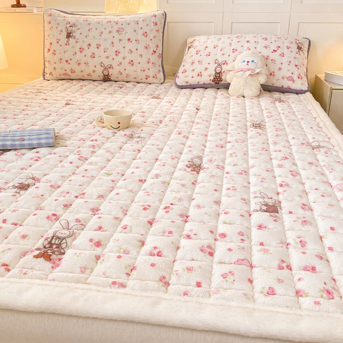 欧妮家纺 2025新款A类牛奶绒床垫床褥子软垫 暖绒-小兔舞