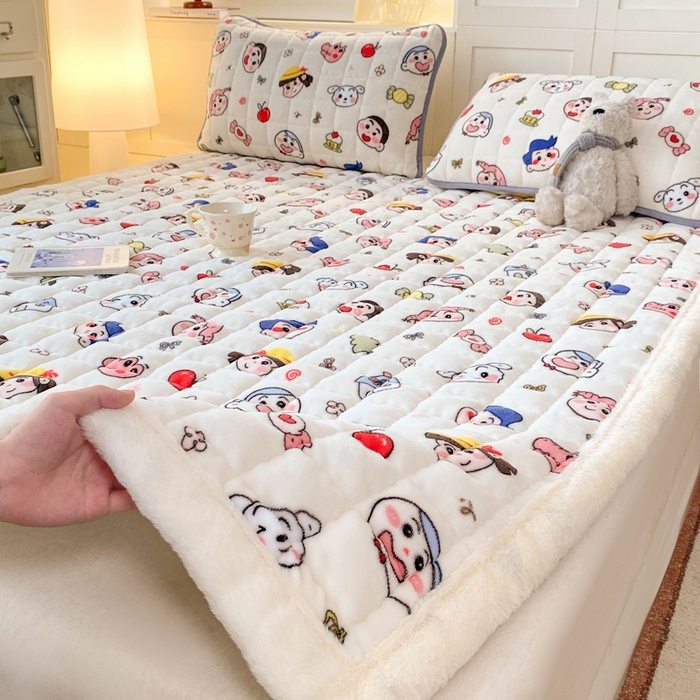 91家纺网 家纺一手货源 找家纺 欧妮家纺 2025新款A类牛奶绒床垫床褥子软垫 暖绒-小小新