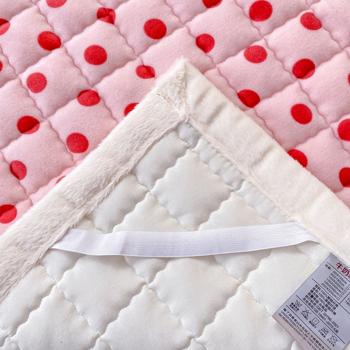 91家纺网 家纺一手货源 找家纺 欧妮家纺 2025新款A类牛奶绒床垫床褥子软垫 暖绒-粉珍珠