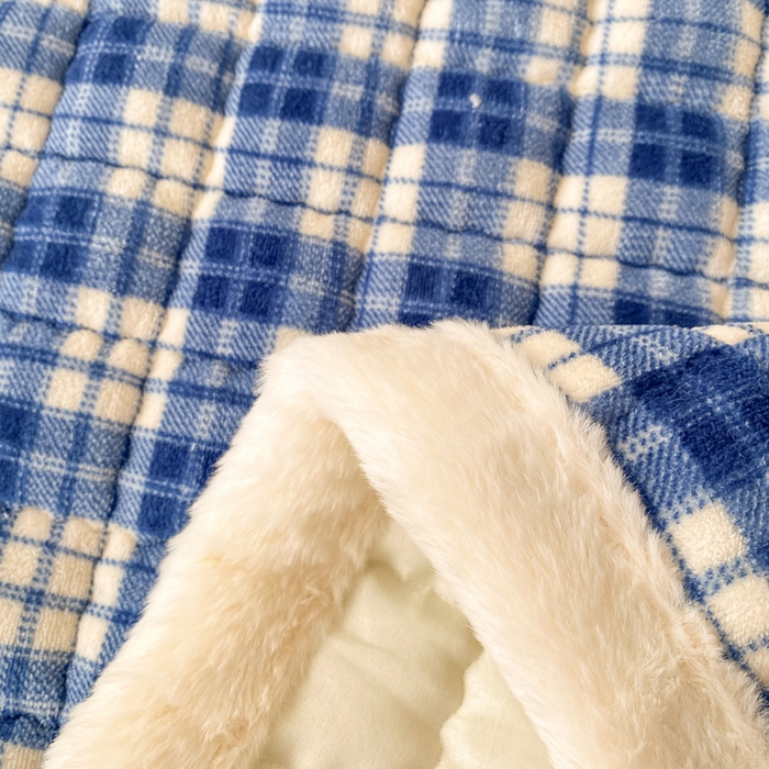 91家纺网 家纺一手货源 找家纺 欧妮家纺 2025新款A类牛奶绒床垫床褥子软垫 暖绒-蓝格英伦熊