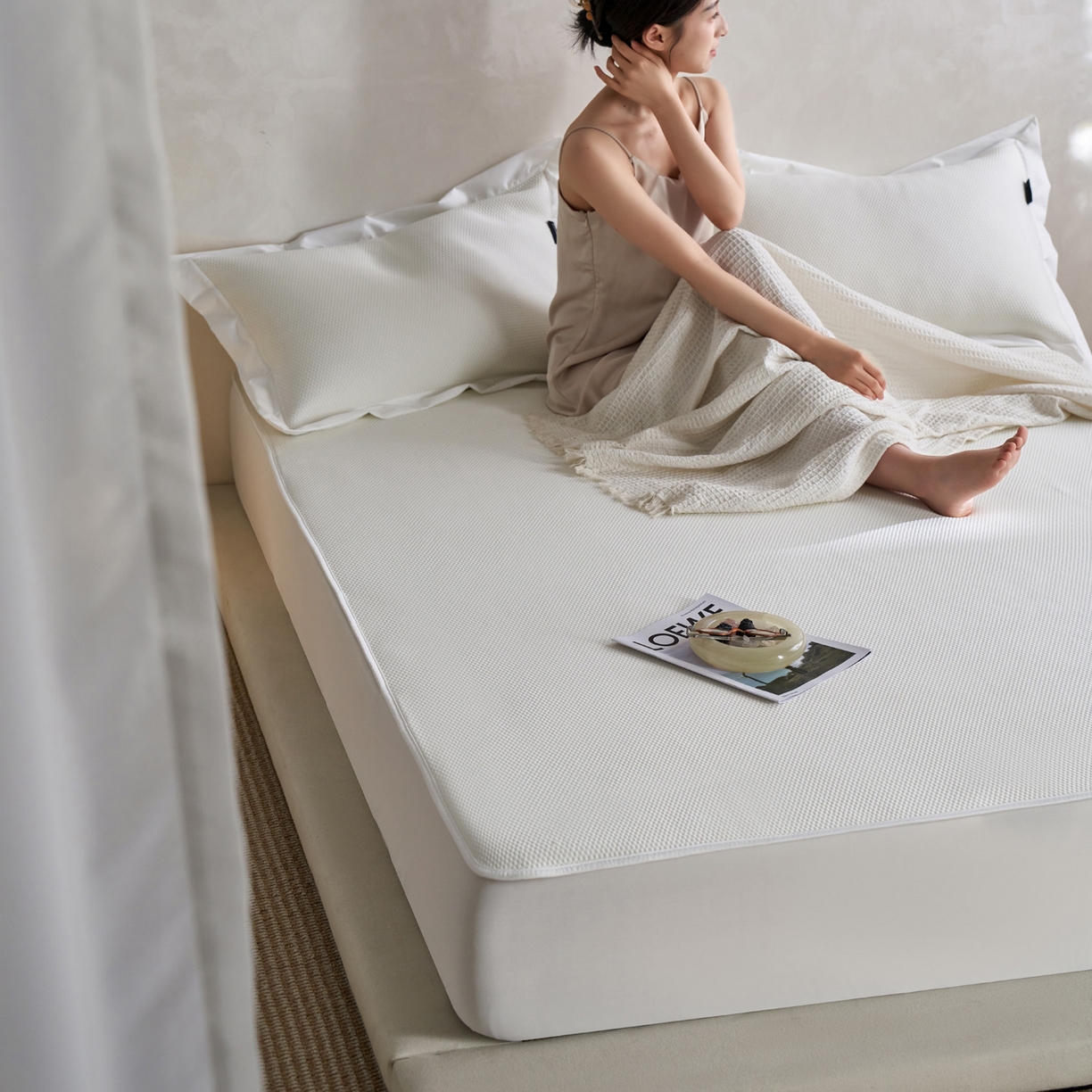 91家纺网 家纺一手货源 找家纺 （总）三味舒屋 2026新款冰肌系列提花小凉豆豆席凉席席子