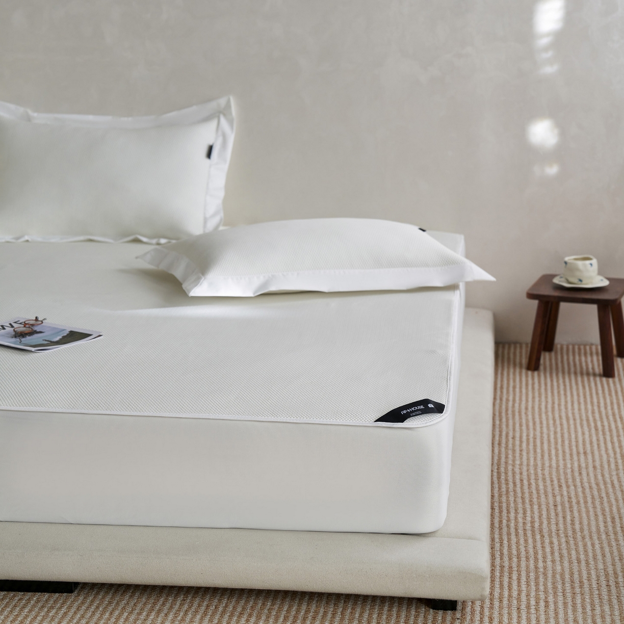 91家纺网 家纺一手货源 找家纺 三味舒屋 2026新款冰肌系列提花小凉豆豆席凉席席子 冰肌白床笠