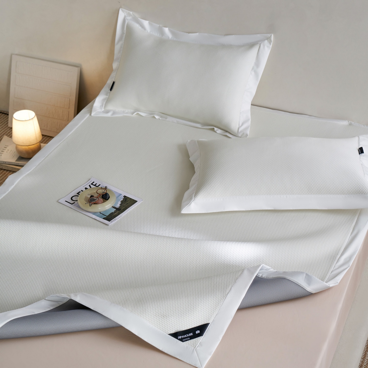 91家纺网 家纺一手货源 找家纺 三味舒屋 2026新款冰肌系列提花小凉豆豆席凉席席子 冰肌白床席