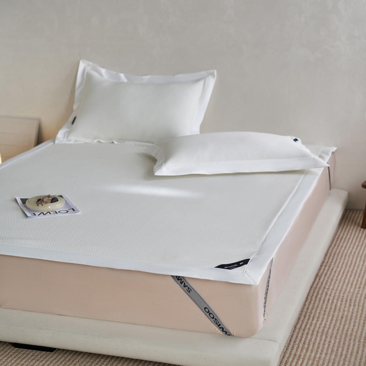 91家纺网 家纺一手货源 找家纺 三味舒屋 2026新款冰肌系列提花小凉豆豆席凉席席子 冰肌白床席