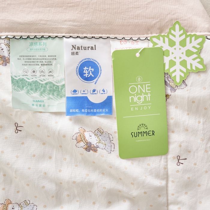 91家纺网 家纺一手货源 找家纺 简冠家纺 2026新款亲肤水洗仿棉夏被 初遇简约