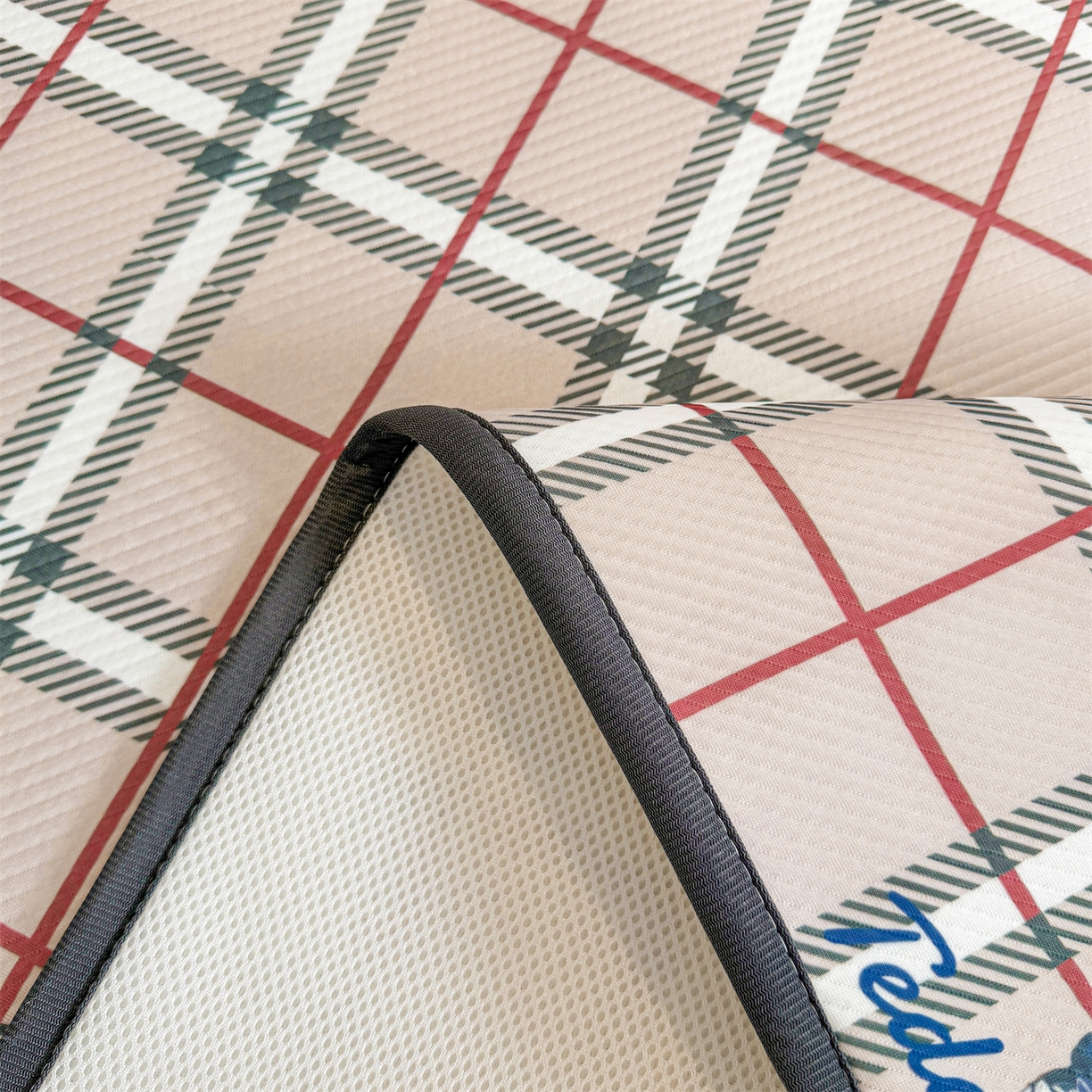 91家纺网 家纺一手货源 找家纺 源舍家纺 2026新款泰迪爱兰系列（正版授权）A类三明治复合印花斜纹豆豆软凉席床笠款 床席款-泰迪英伦