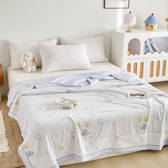 91家纺网 家纺一手货源 找家纺 简冠家纺 2026新款亲肤水洗仿棉夏被 独家记忆