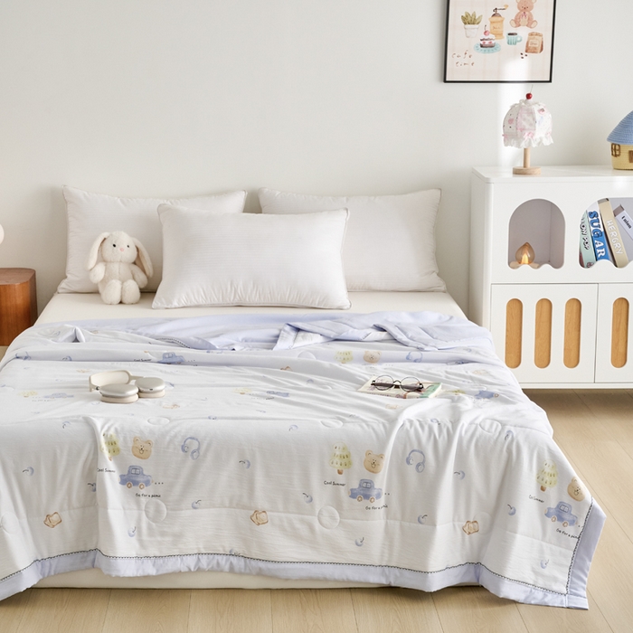 91家纺网 家纺一手货源 找家纺 简冠家纺 2026新款亲肤水洗仿棉夏被 独家记忆