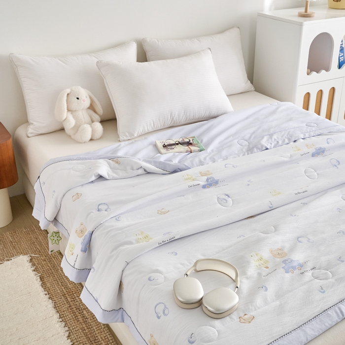 91家纺网 家纺一手货源 找家纺 简冠家纺 2026新款亲肤水洗仿棉夏被 独家记忆