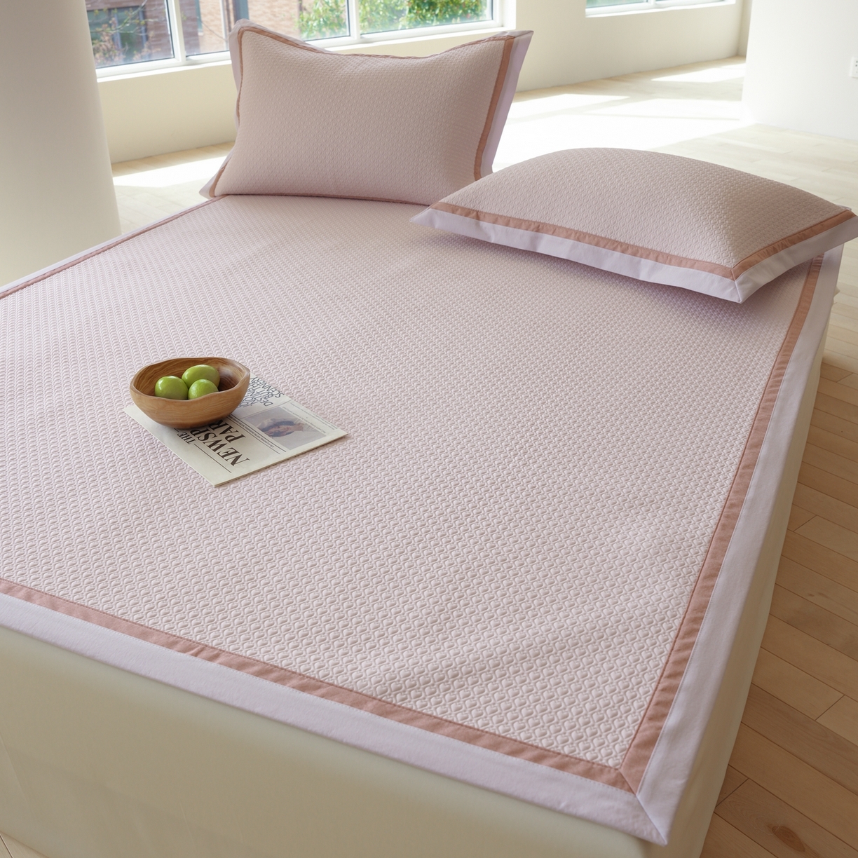 91家纺网 家纺一手货源 找家纺 （总）三味舒屋 2026新款心漾撞色凉豆豆软席凉席席子