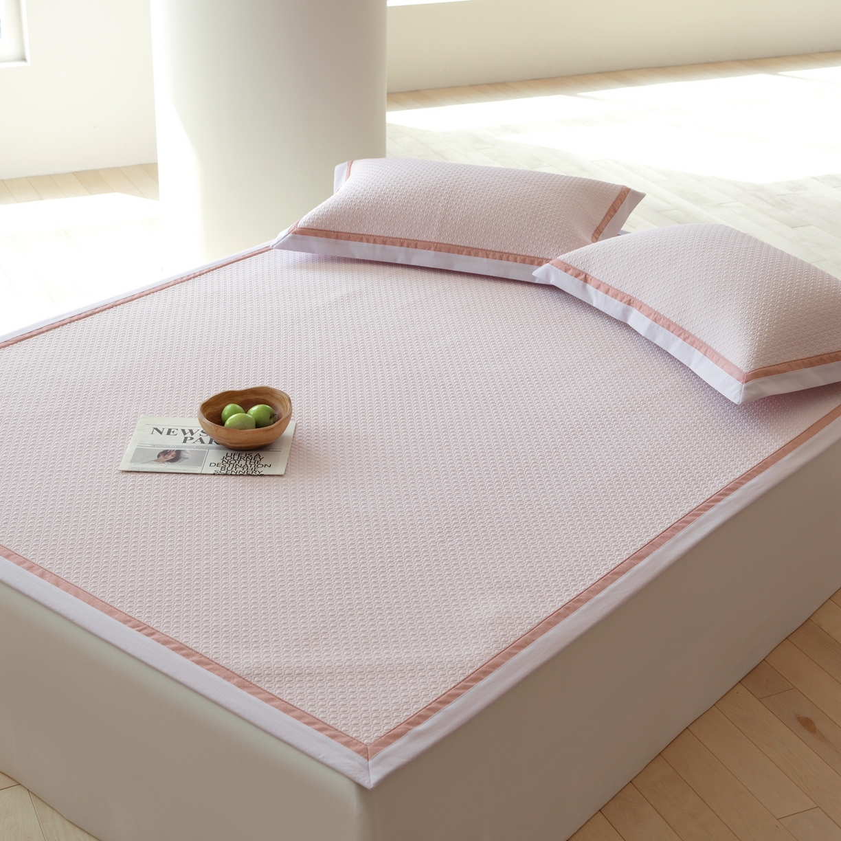 91家纺网 家纺一手货源 找家纺 （总）三味舒屋 2026新款心漾撞色凉豆豆软席凉席席子