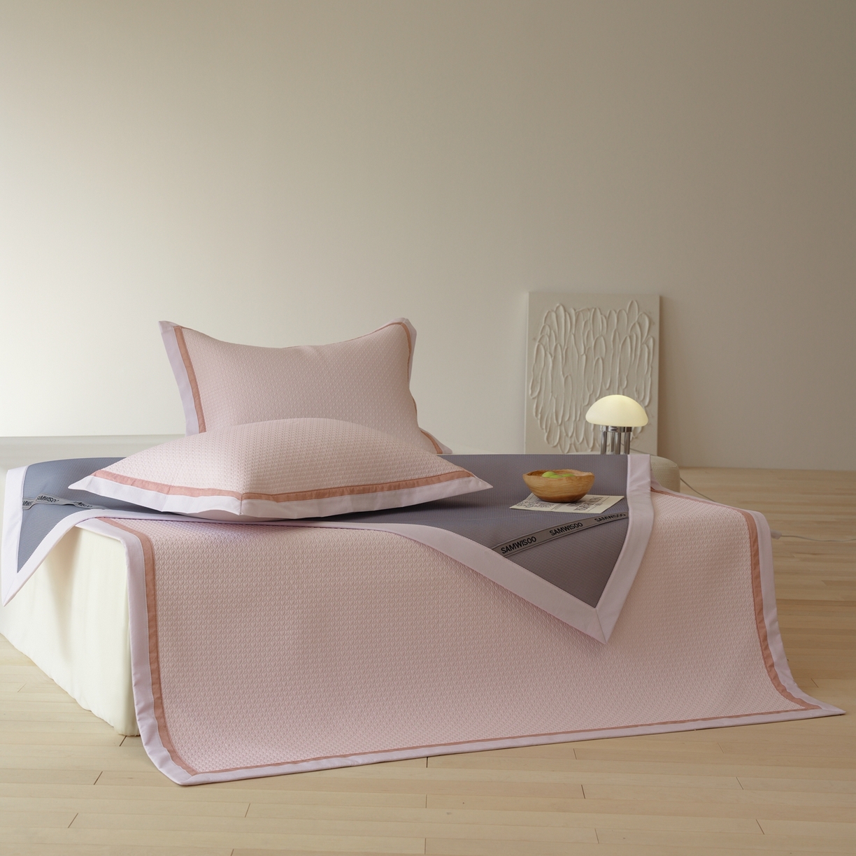 91家纺网 家纺一手货源 找家纺 三味舒屋 2026新款心漾撞色凉豆豆软席凉席席子 心漾粉