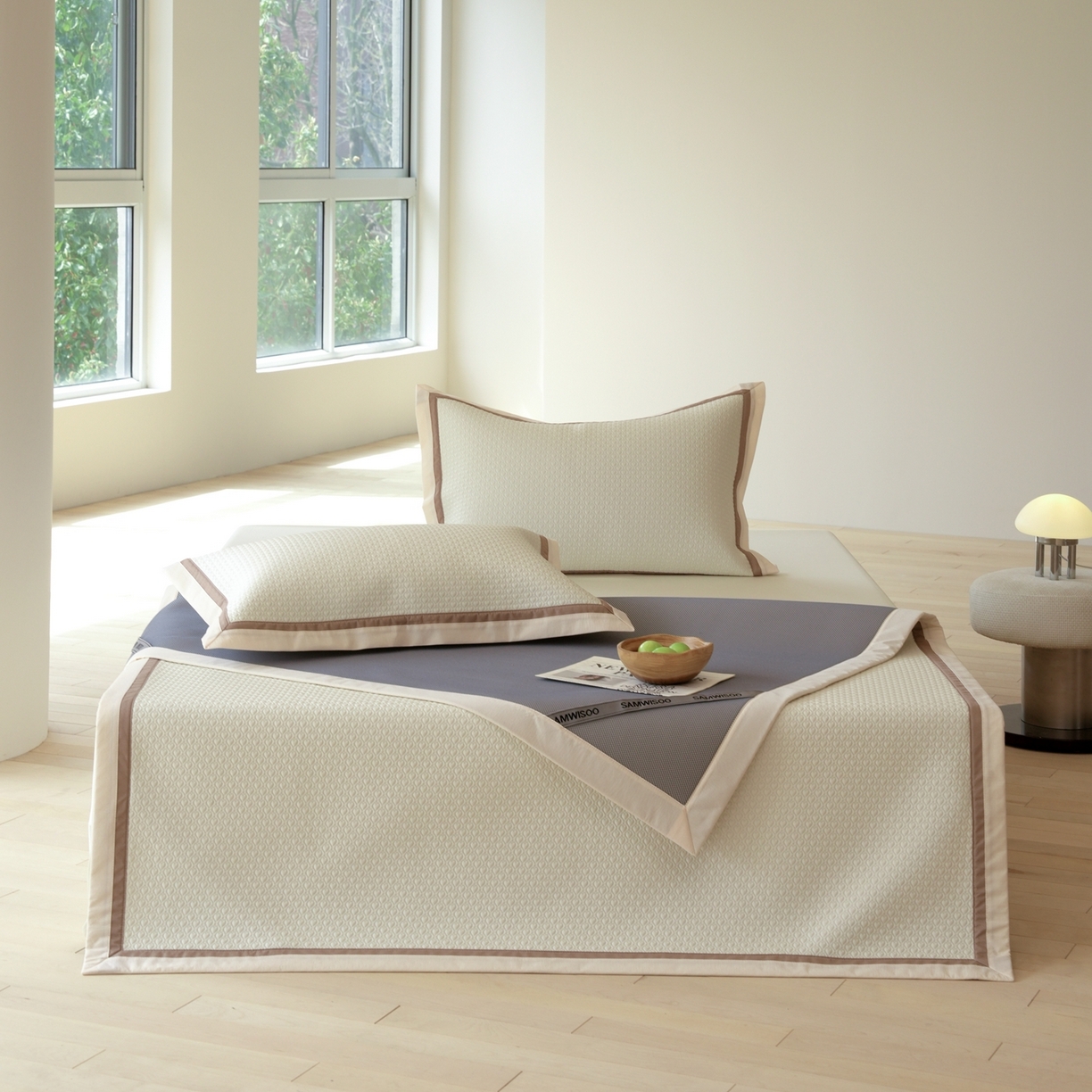 91家纺网 家纺一手货源 找家纺 三味舒屋 2026新款心漾撞色凉豆豆软席凉席席子 心漾米