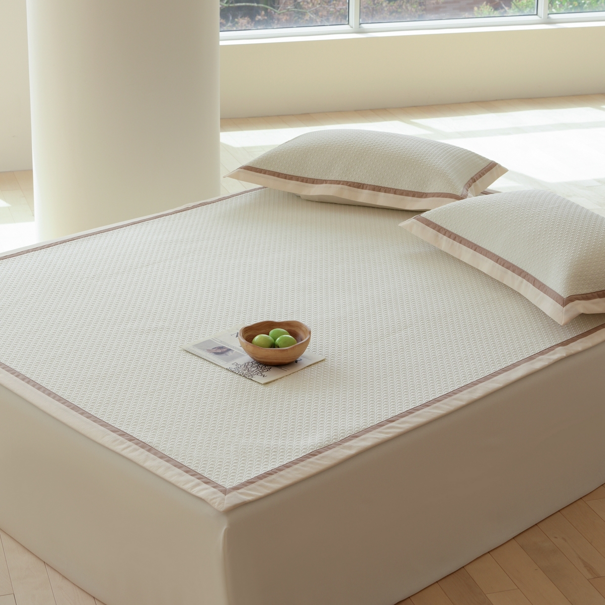 91家纺网 家纺一手货源 找家纺 三味舒屋 2026新款心漾撞色凉豆豆软席凉席席子 心漾米