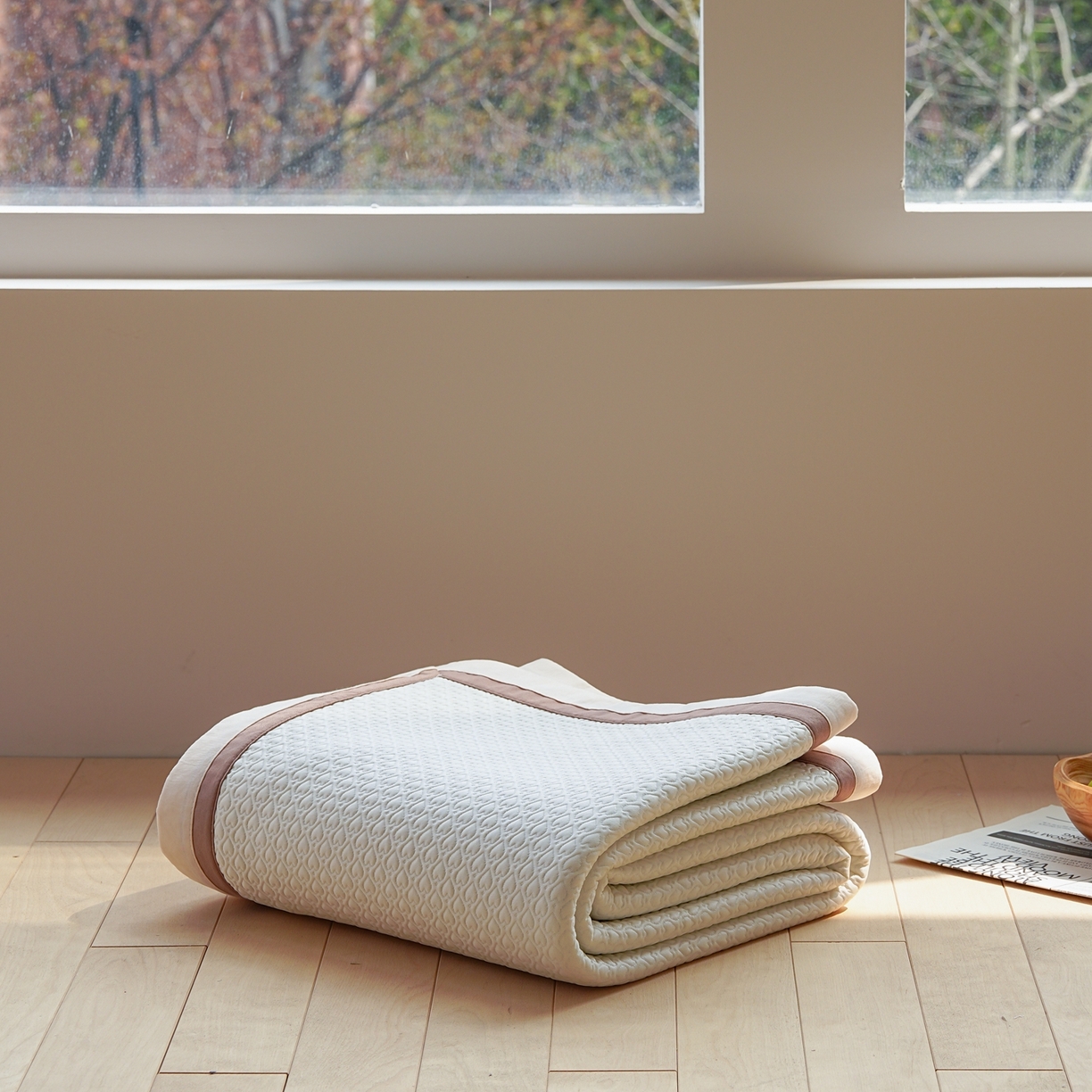 91家纺网 家纺一手货源 找家纺 三味舒屋 2026新款心漾撞色凉豆豆软席凉席席子 心漾米