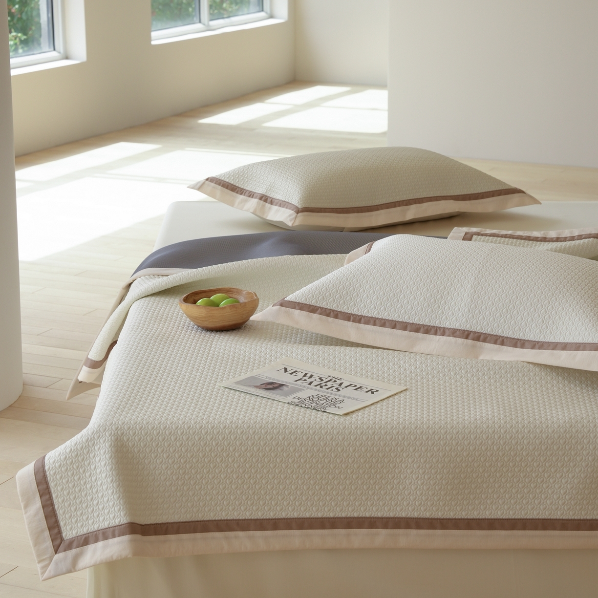 91家纺网 家纺一手货源 找家纺 三味舒屋 2026新款心漾撞色凉豆豆软席凉席席子 心漾米