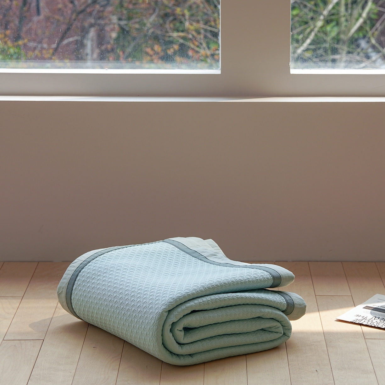 91家纺网 家纺一手货源 找家纺 三味舒屋 2026新款心漾撞色凉豆豆软席凉席席子 心漾绿