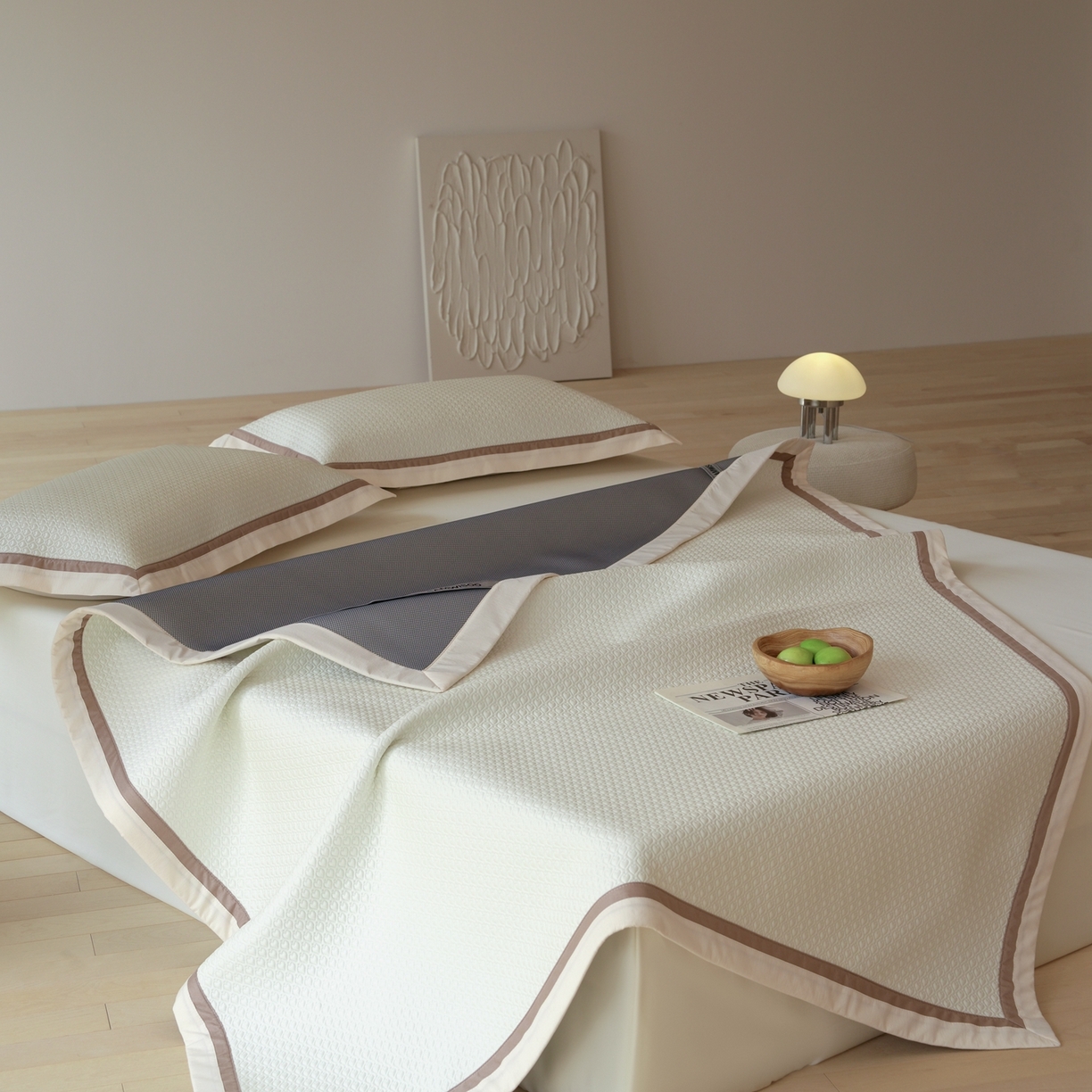 91家纺网 家纺一手货源 找家纺 三味舒屋 2026新款心漾撞色凉豆豆软席凉席席子 心漾米