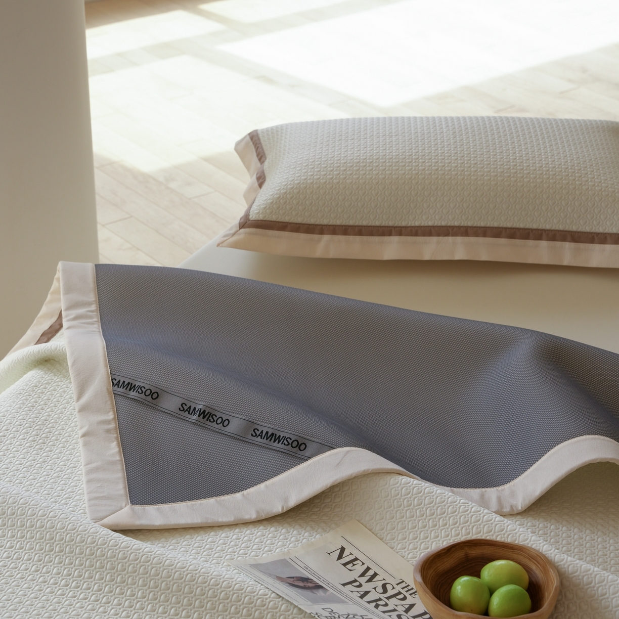 91家纺网 家纺一手货源 找家纺 三味舒屋 2026新款心漾撞色凉豆豆软席凉席席子 心漾米