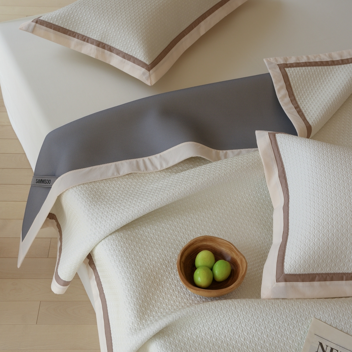 91家纺网 家纺一手货源 找家纺 三味舒屋 2026新款心漾撞色凉豆豆软席凉席席子 心漾米