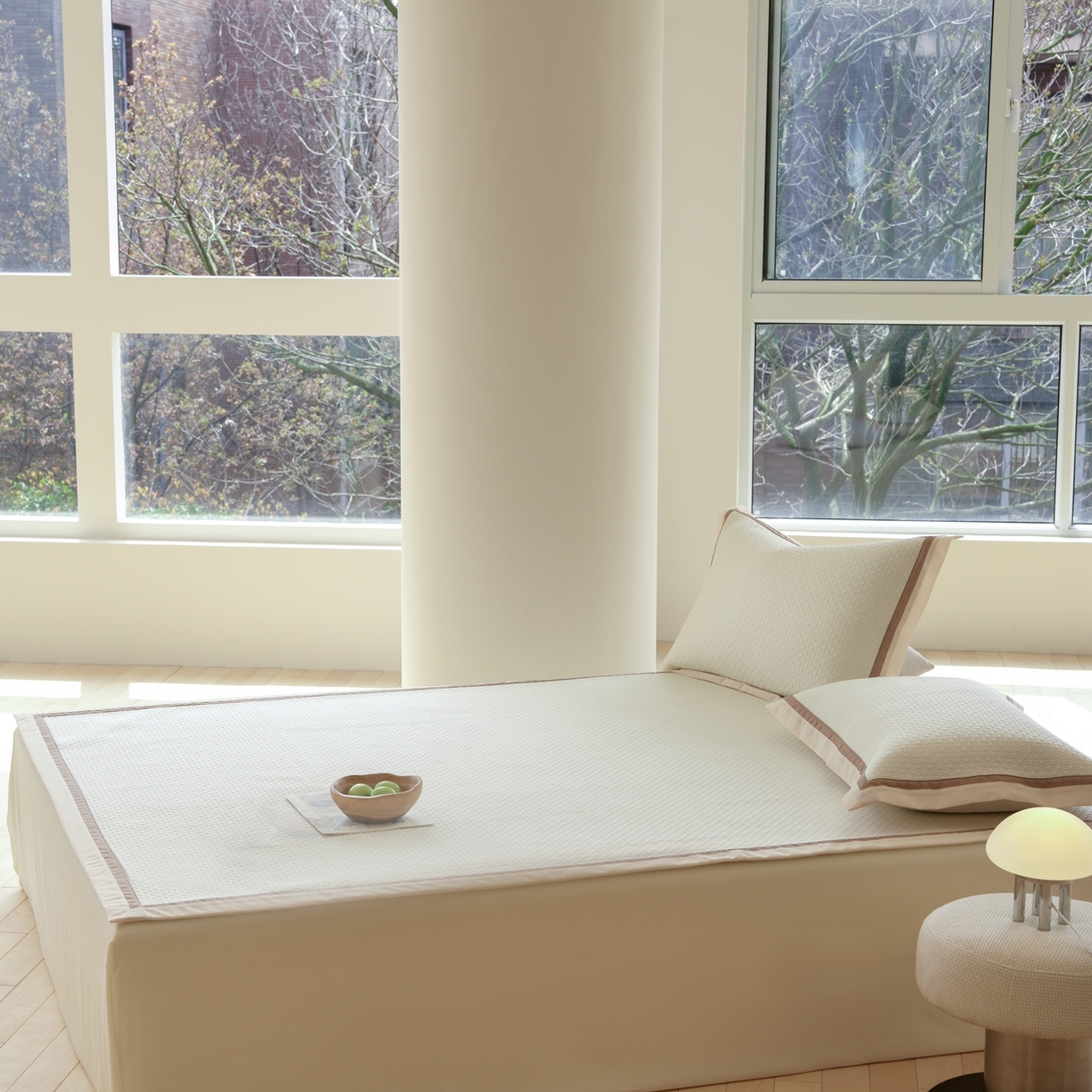 91家纺网 家纺一手货源 找家纺 三味舒屋 2026新款心漾撞色凉豆豆软席凉席席子 心漾米