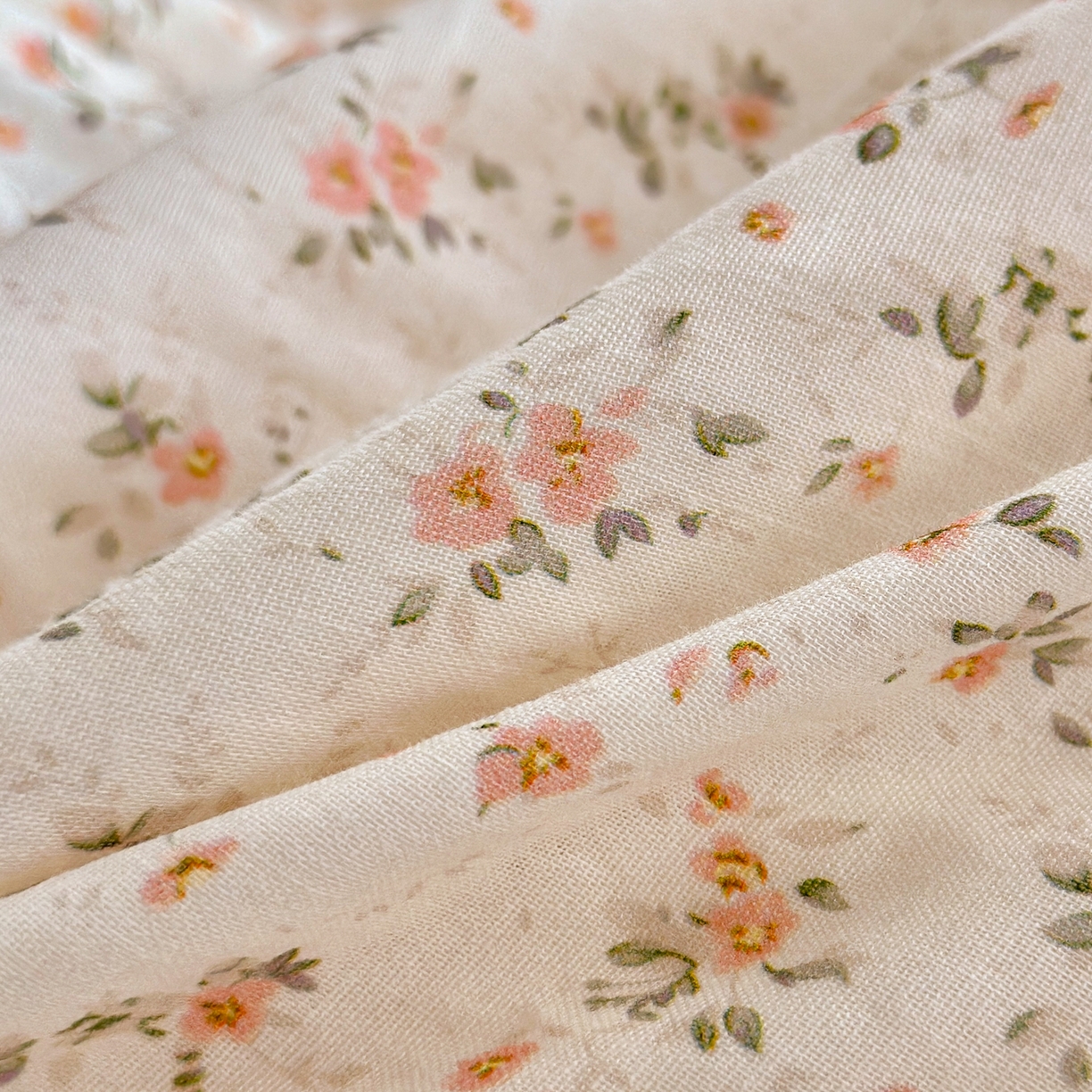 91家纺网 家纺一手货源 找家纺 （总）锦彩家居 2026新款A类全棉纯棉双层纱韩式花边小清新三件套四件套INS小红书-月下花町系列（提供买家秀）