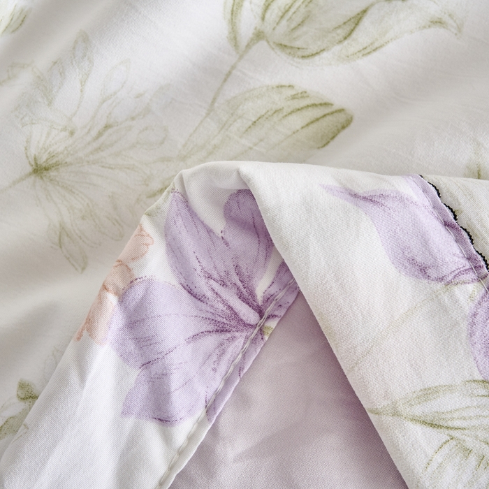 91家纺网 家纺一手货源 找家纺 简冠家纺 2026新款亲肤水洗仿棉夏被 风雪兰心