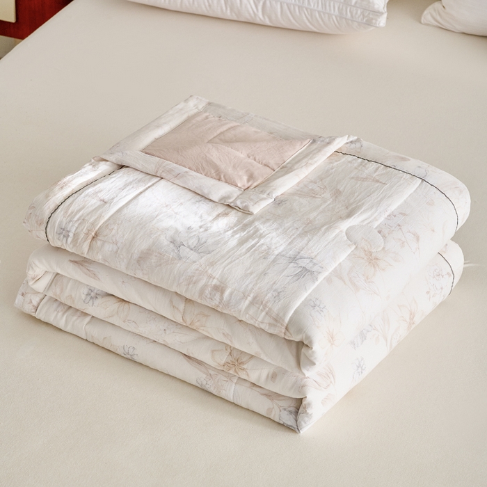简冠家纺 2026新款亲肤水洗仿棉夏被 浮花