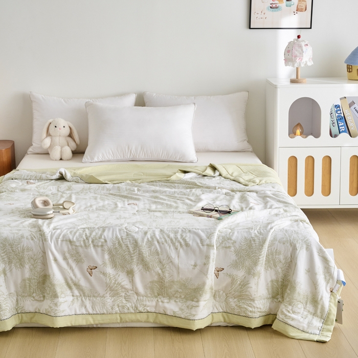 91家纺网 家纺一手货源 找家纺 简冠家纺 2026新款亲肤水洗仿棉夏被 赫莲娜