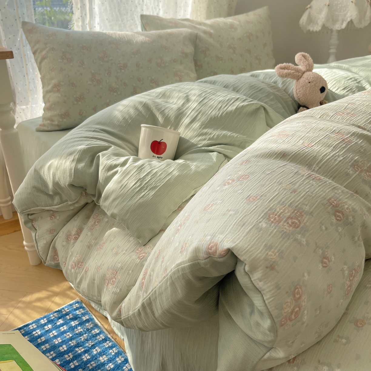 91家纺网 家纺一手货源 找家纺 （总）欧妮家纺 2026新款甄选三层纱印花四件套系列 提供买家秀