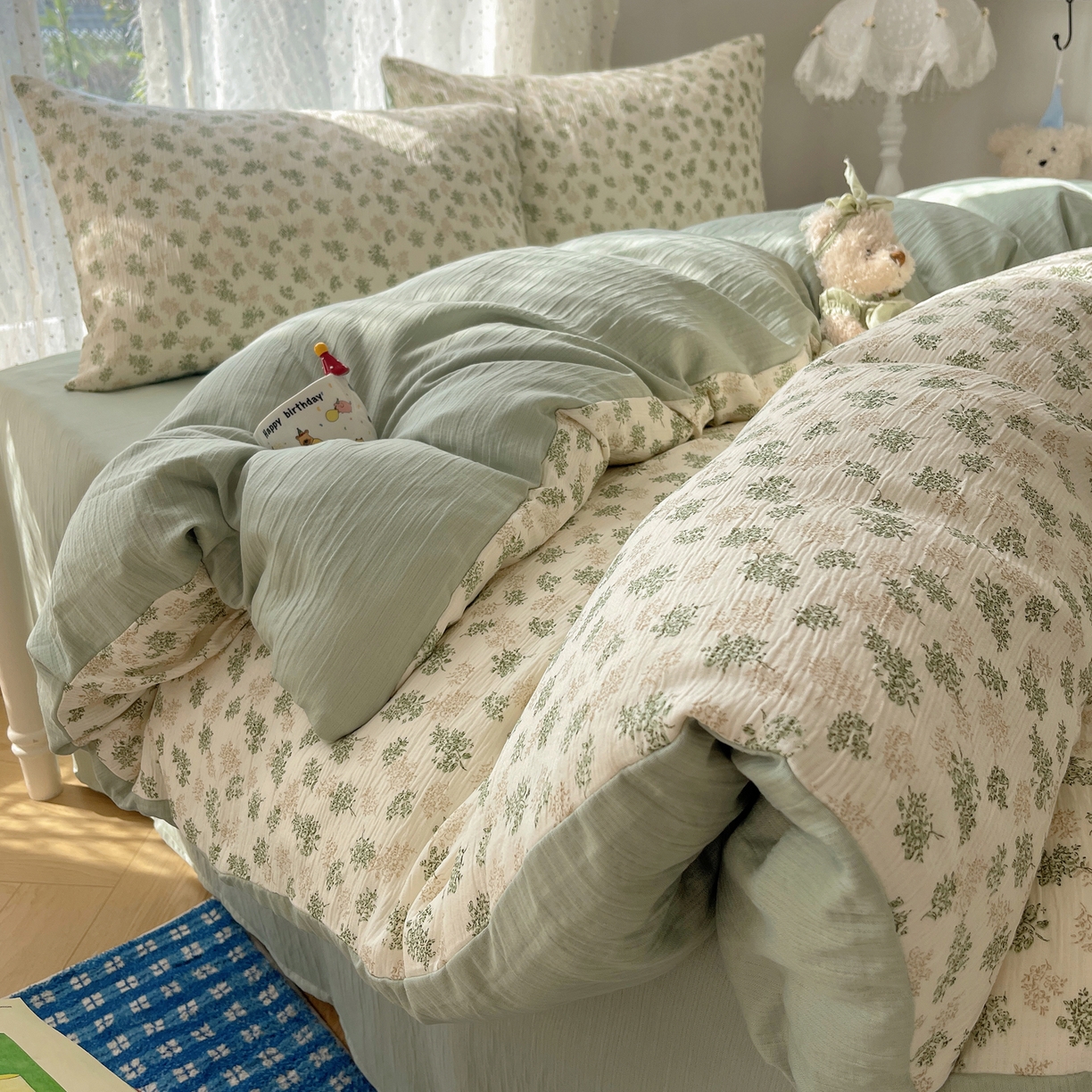 91家纺网 家纺一手货源 找家纺 （总）欧妮家纺 2026新款甄选三层纱印花四件套系列 提供买家秀