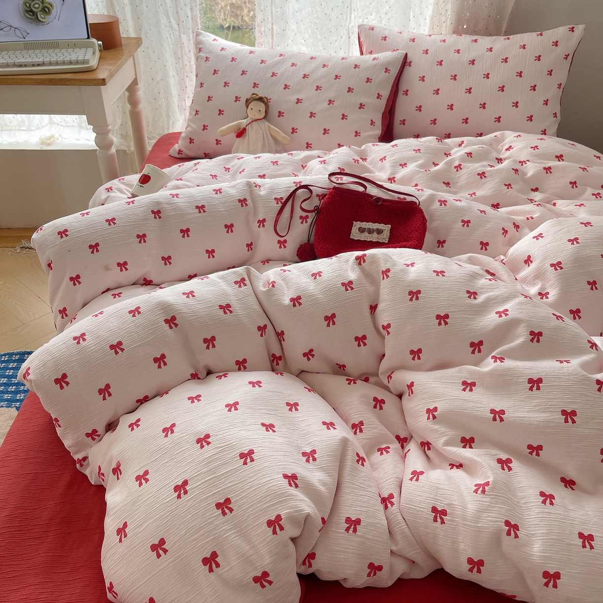 91家纺网 家纺一手货源 找家纺 （总）欧妮家纺 2026新款甄选三层纱印花四件套系列 提供买家秀