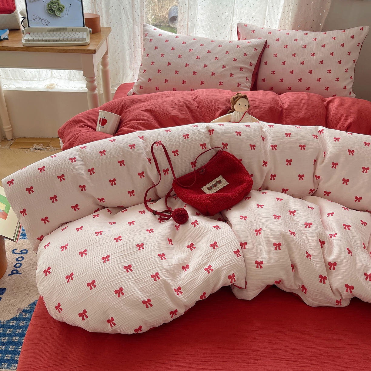 91家纺网 家纺一手货源 找家纺 （总）欧妮家纺 2026新款甄选三层纱印花四件套系列 提供买家秀