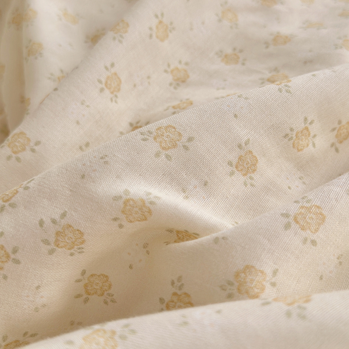 91家纺网 家纺一手货源 找家纺 锦彩家居 2026新款A类全棉纯棉双层纱韩式花边小清新三件套四件套INS小红书-月下花町系列（提供买家秀） 雏菊风铃