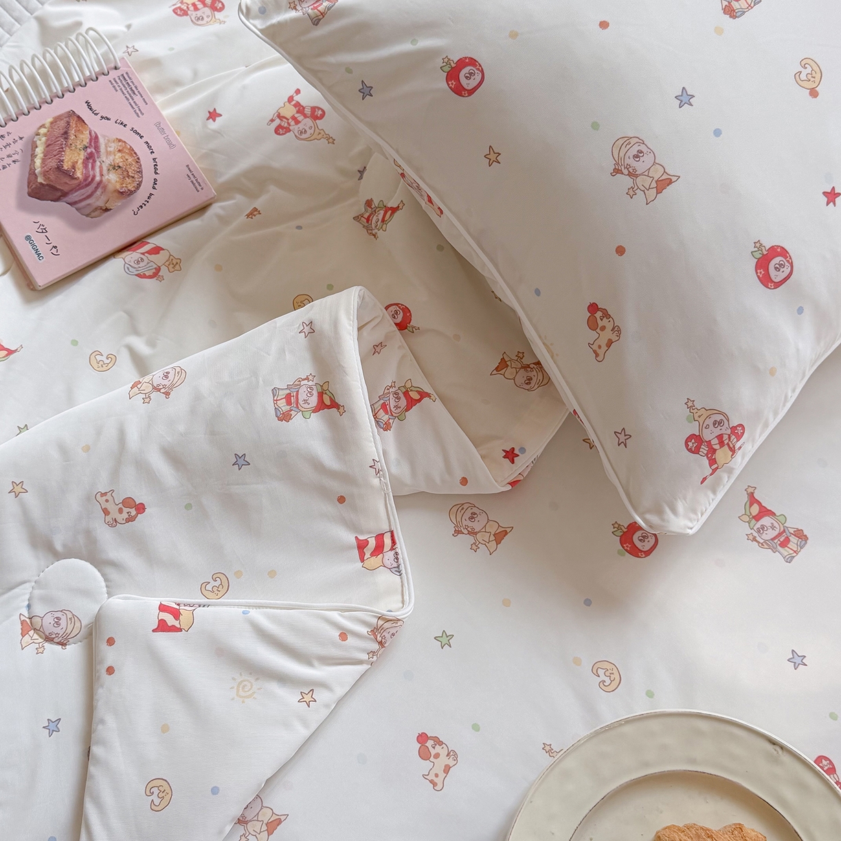 91家纺网 家纺一手货源 找家纺 金梦拉家纺 2026春夏新款锦氨凉感丝印花系列夏被空调被夏凉被 快乐星星