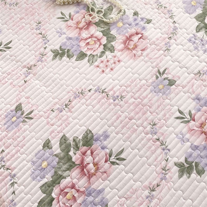 91家纺网 家纺一手货源 找家纺 （总）欧妮家纺 2026新款全棉面料蕾丝花边夹棉绗缝床盖